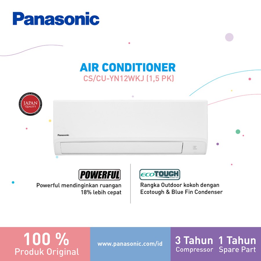 Panasonic CS-YN12WKJ AC Split 1,5PK Standard Putih