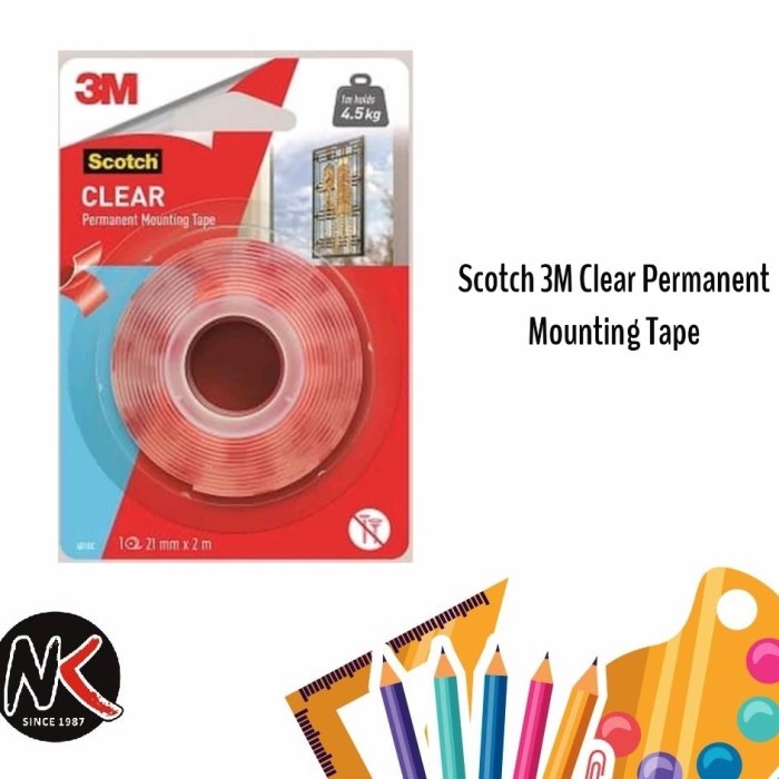 

Hemat 3M Double Tape Scotch Permanent Tape Mounting Clear Transparan 21X2M Terbatas