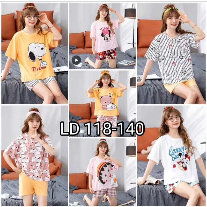 [ NEW MOTIF ] OVER SIZE KAOS Baju tidur import murah fashion wanita import piyama wanita murah C16-A2