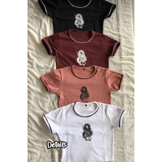 dragon crop top ribbon