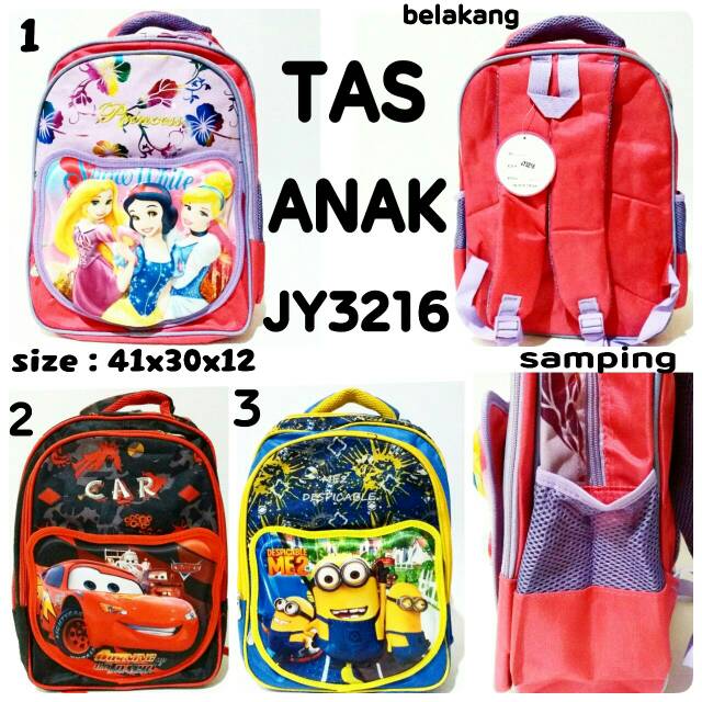 Tas ransel anak karakter kartun lucu JY3216 tas punggung anak gambar timbul murah dan terbaru