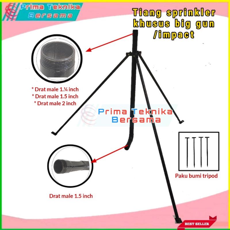 Tiang sprinkler big gun impact untuk semua jenis sprinkler big gun