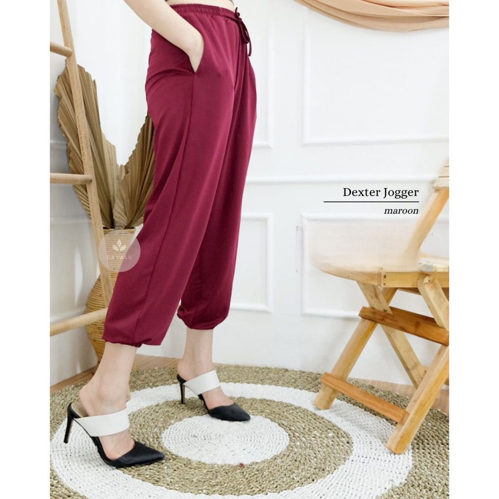 CAVALU 159 Dexter Jogger Pants Korean Long Pants Celana Panjang Wanita