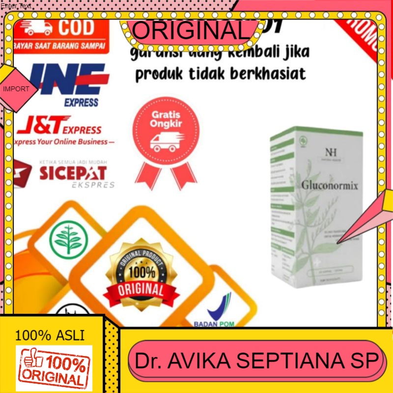 100% ASLI GLUCONORMIX ORIGINAL ASLI BPOM, OBAT DIABETES / KENCING MANIS 100% Ori