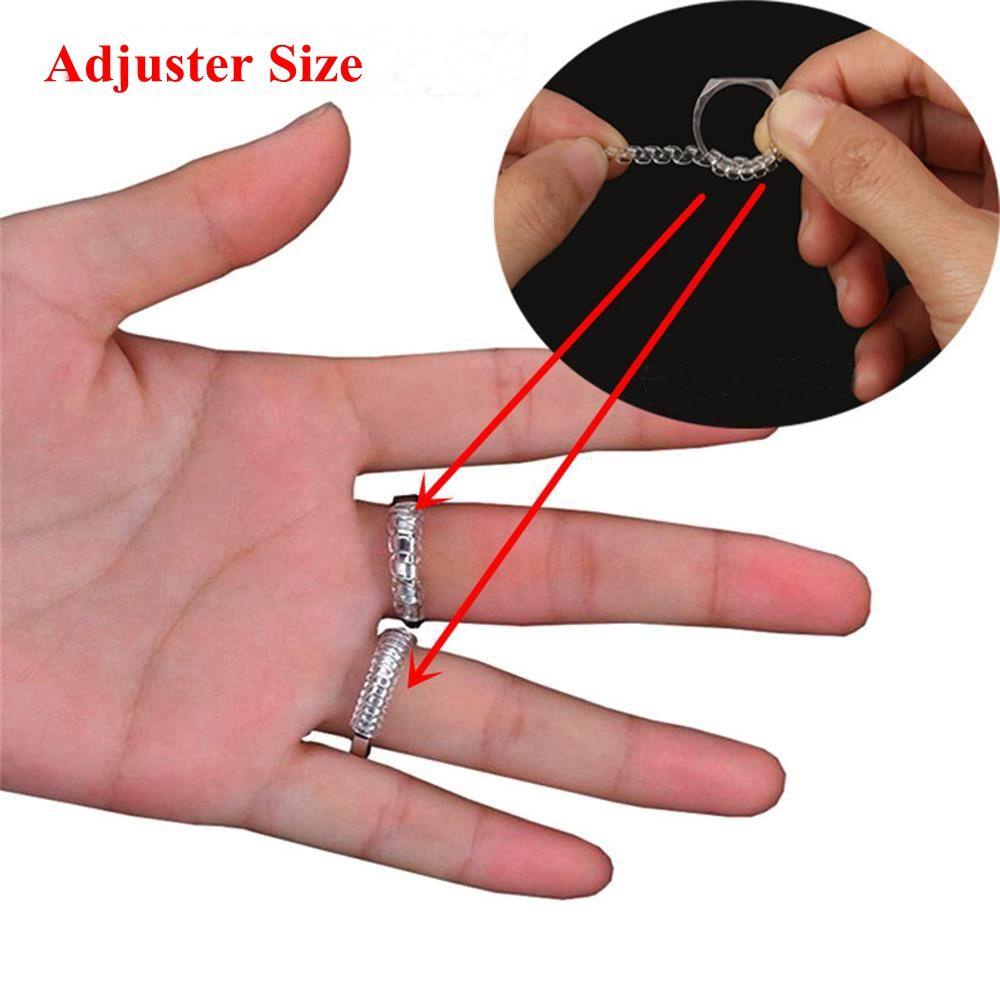 POPULAR Populer 1Pc/5Pcs /10Pcs/12Pcs Ring Size Adjuster Berguna Spiral Perhiasan Bagian Pengencang Pengecil