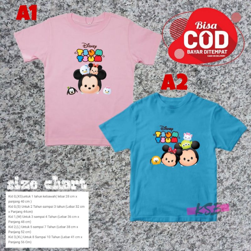 baju kaos anak laki laki/perempuan nisney tsum tsum/kaos anak disney tsum tsum/kaos anak anime/kaos 