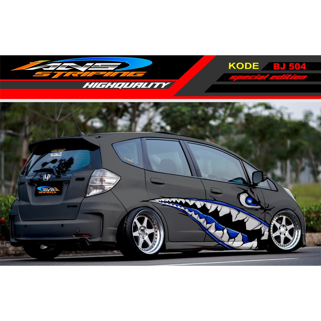 STICKER MOBIL JAZZ BRIO AGYA AYLA SWIFT VIOS / STICKER MOBIL HIU SHARK / DECAL STICKER MOBIL