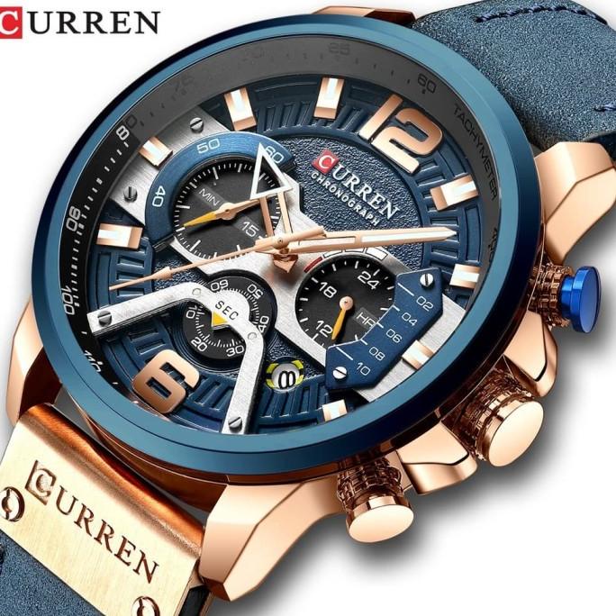 Jam Tangan Pria / Curren 8329 Date Chronograph aktif Original BIRU