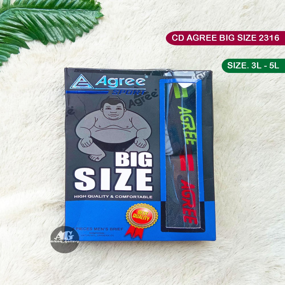 [ ISI 2 PCS ] CD AGREE 2316 PRIA JUMBO BIG SIZE  | PAKAIAN DALAM PRIA DEWASA AGREE | CD JUMBO