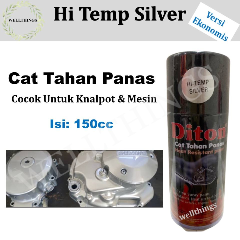 Cat Pilox DITON Knalpot Anti Panas HiTemp Hi Temp Silver Perak 150cc  murah ekonomis kecil