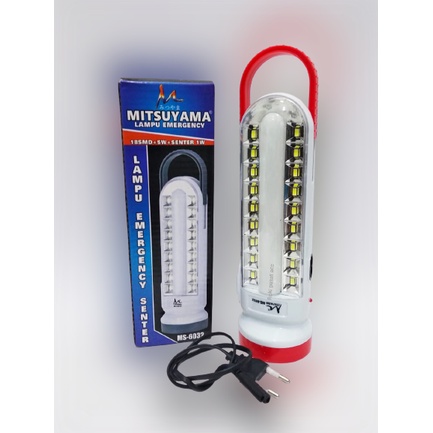 Mitsuyama MS-6032 Lampu Emergency Tahan 24 Jam Dirsertai Senter LED 5 Watt Original