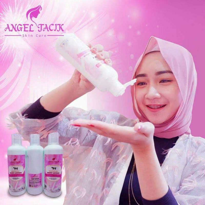 PAKET PEMUTIH BADAN BODY LOTION ANGEL TACIK + MIMI WHITE AHA BODY SERUM ORIGINAL BPOM