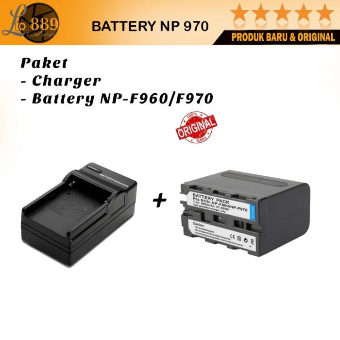 Charger Paket Charger + Baterai Battery Pack Np-F960/F970 For Sony Npf970