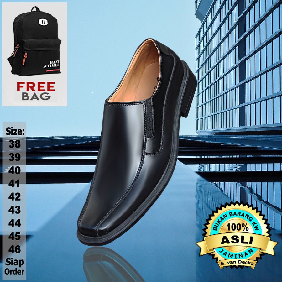 Pantofel Hitam Pria Sepatu Pantofel Pria Sepatu Pantopel Pria Sepatu Kulit Pria Sepatu PDH RXTK018