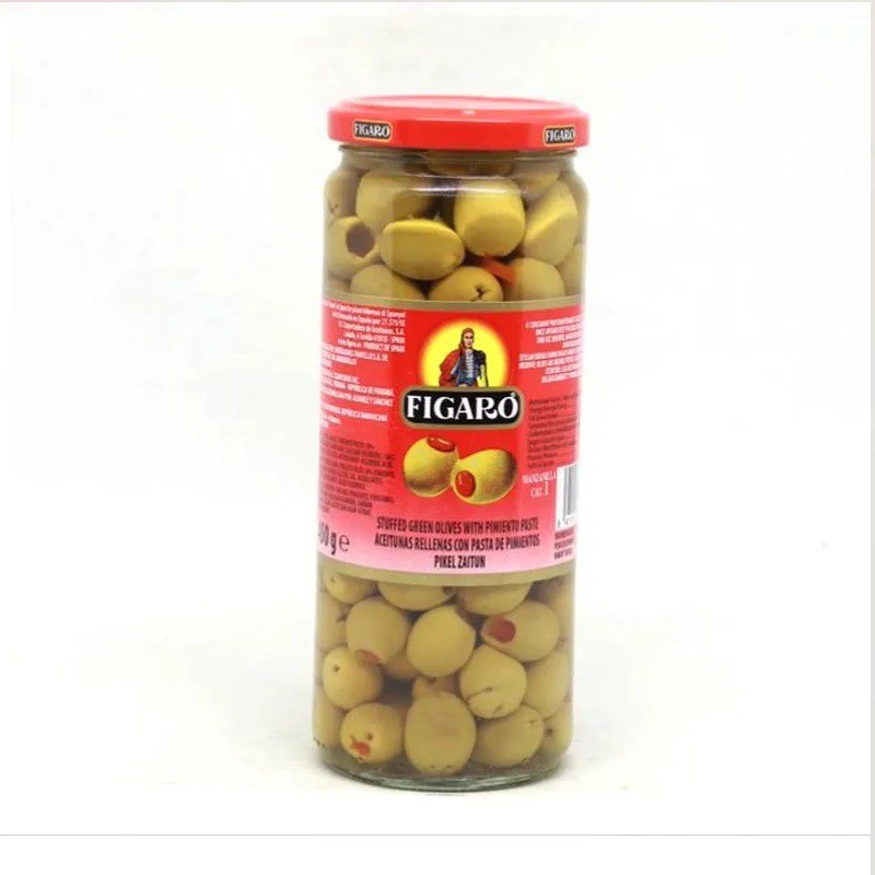 FIGARO STUFFED GREEN OLIVES WITH PIMIENTO 450 Gram