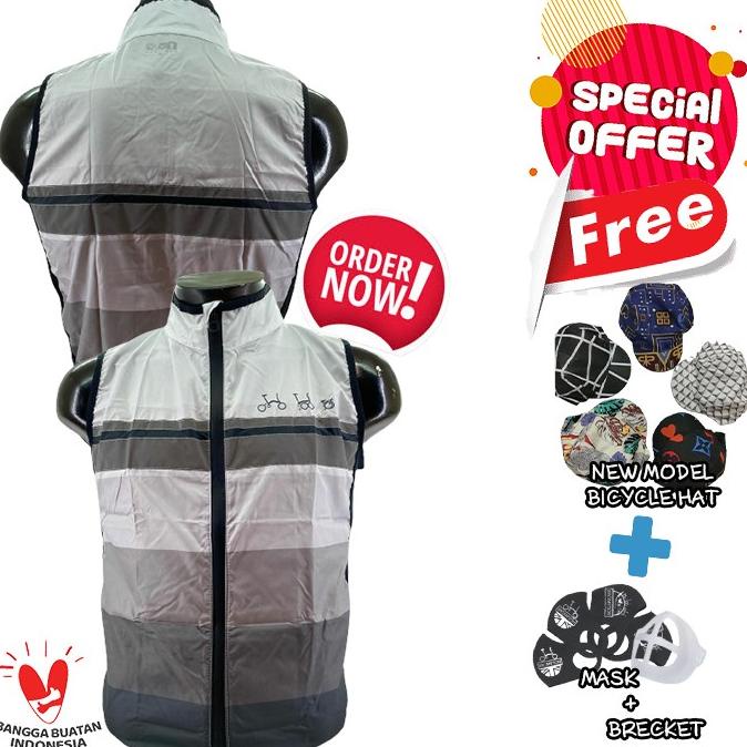 ROMPI SEPEDA LIPAT ROUTBIKE WINDBREAKER UNISEX GREY