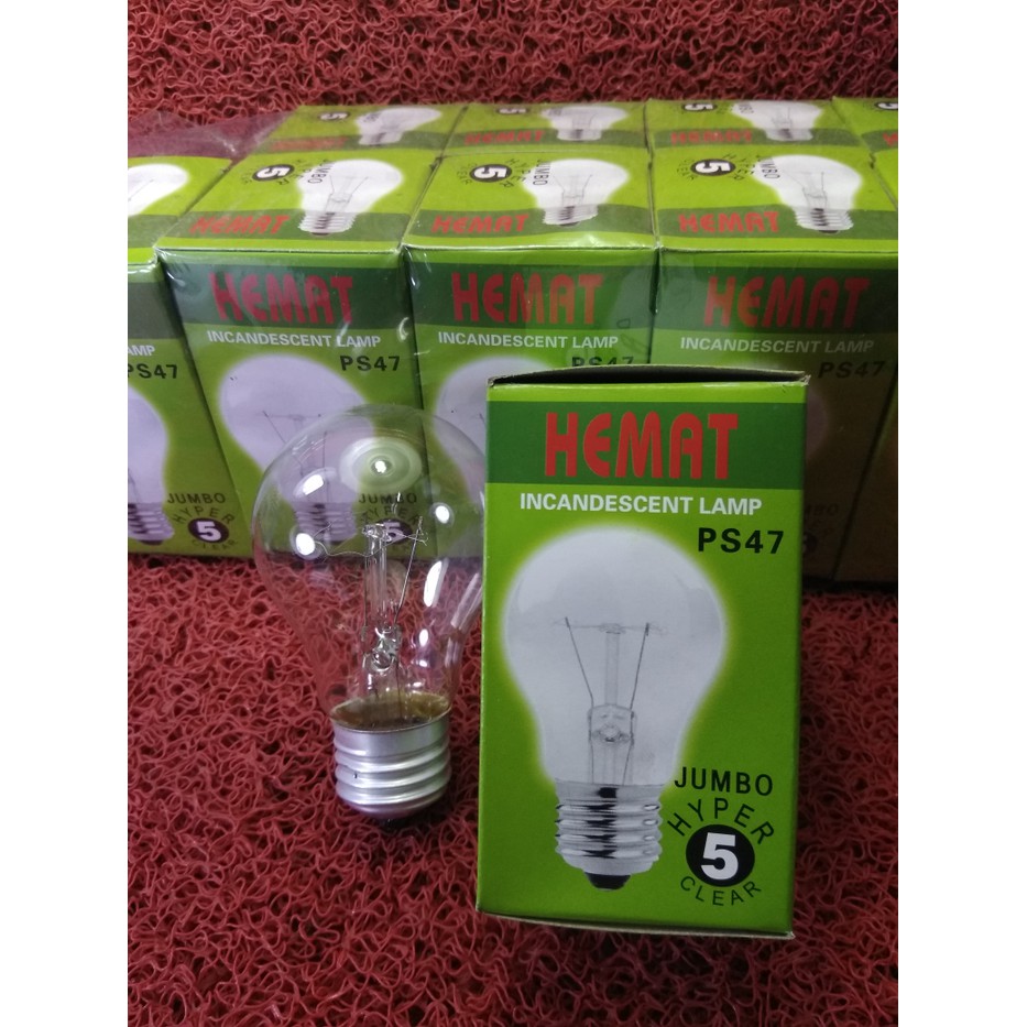 Lampu pijar Hemat 5W PS47 JUMBO lampu penghangat budidaya telur ayam bohlam dop kuning hangat 5 watt