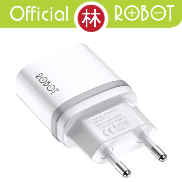 Robot RT-K7 Adaptor Charger 5V/1A Fireproof Charger With Micro USB Cable