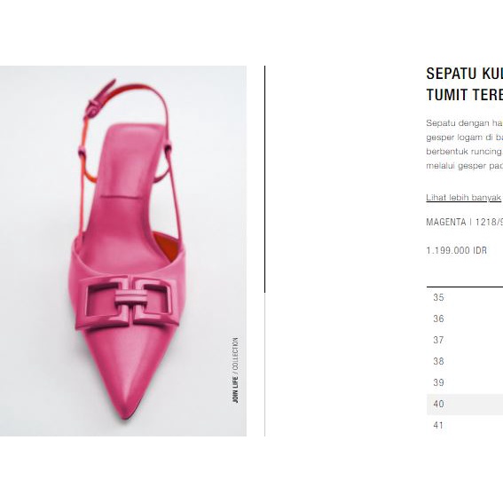 Sepatu Kulit ZARA Pink ORI
