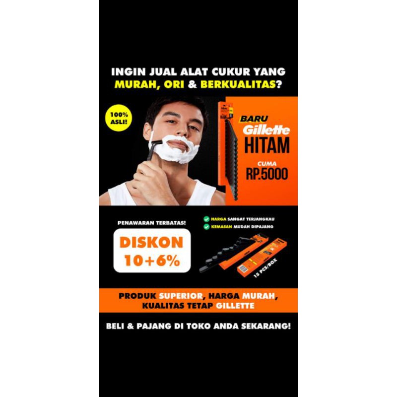 Gillette Hitam/Pisau Cukur Gillette