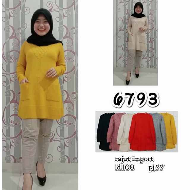 Tunik Rajut mutiara 6793