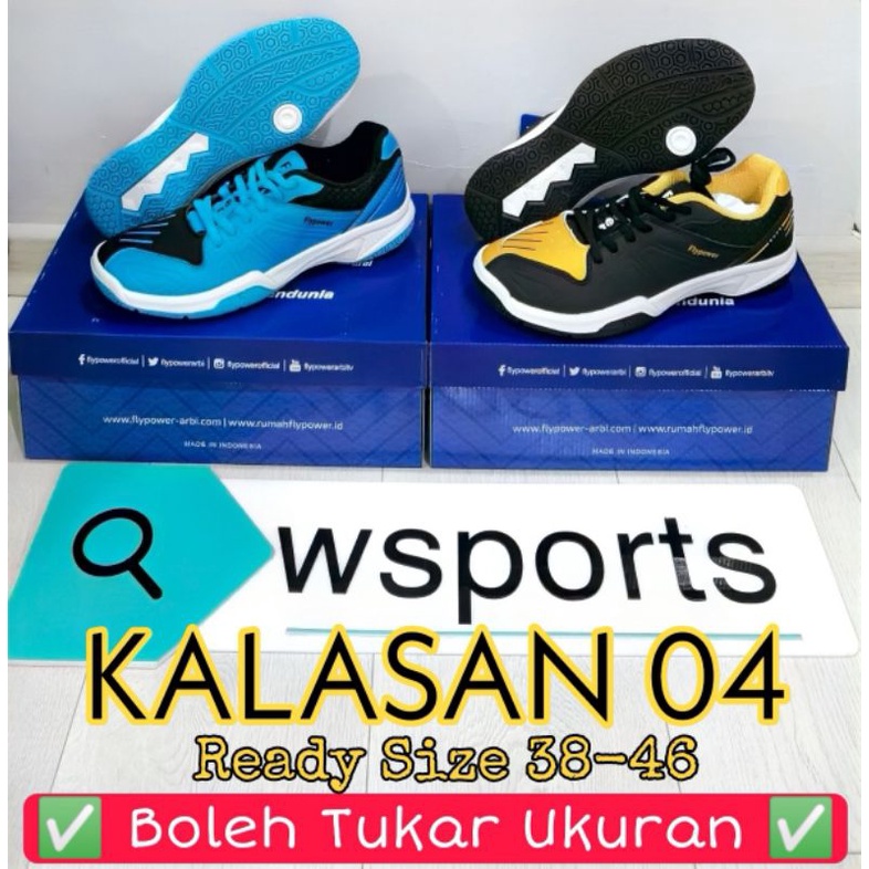 [Boleh Tukar Ukuran] Sepatu Badminton Flypower Plaosan Kalasan 4 04 8 08 Agripina Original
