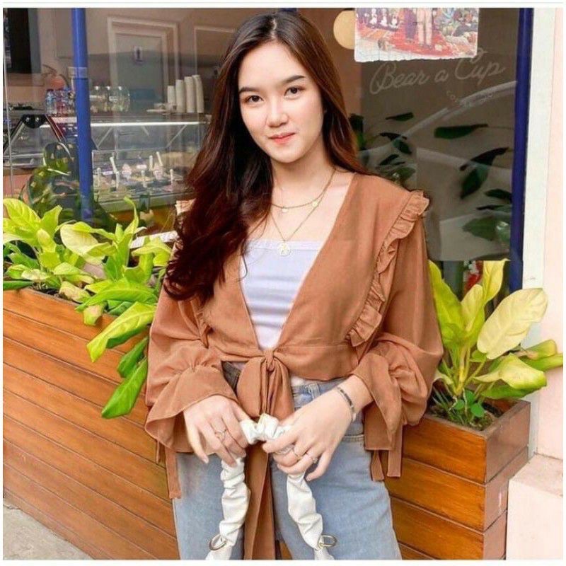 TERBARU TERMURAH 100% ORIGINAL BERLABEL Rubiya Miranti Outer Size L Bahan Moscrepe PERSIAPAN LEBARAN