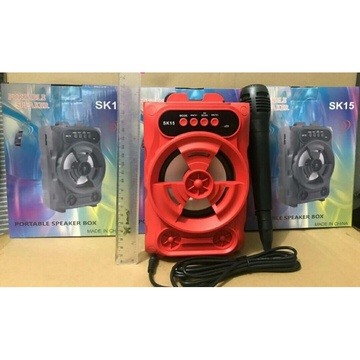 SPEAKER BLUETOOTH SK15 BONUS MICROPHONE / SPEAKER PORTABLE WIRELESS LED