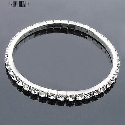 Perak Disepuh Crystal Berlian Imitasi Bangle Cuff Bracelet