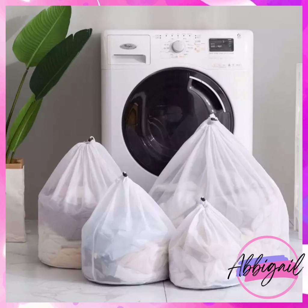 𝘈𝘉𝘎✰ Laundry Bag Pouch Tas Kantong Laundry Bahan Mesh Tebal untuk Perlindungan Pakaian 1083