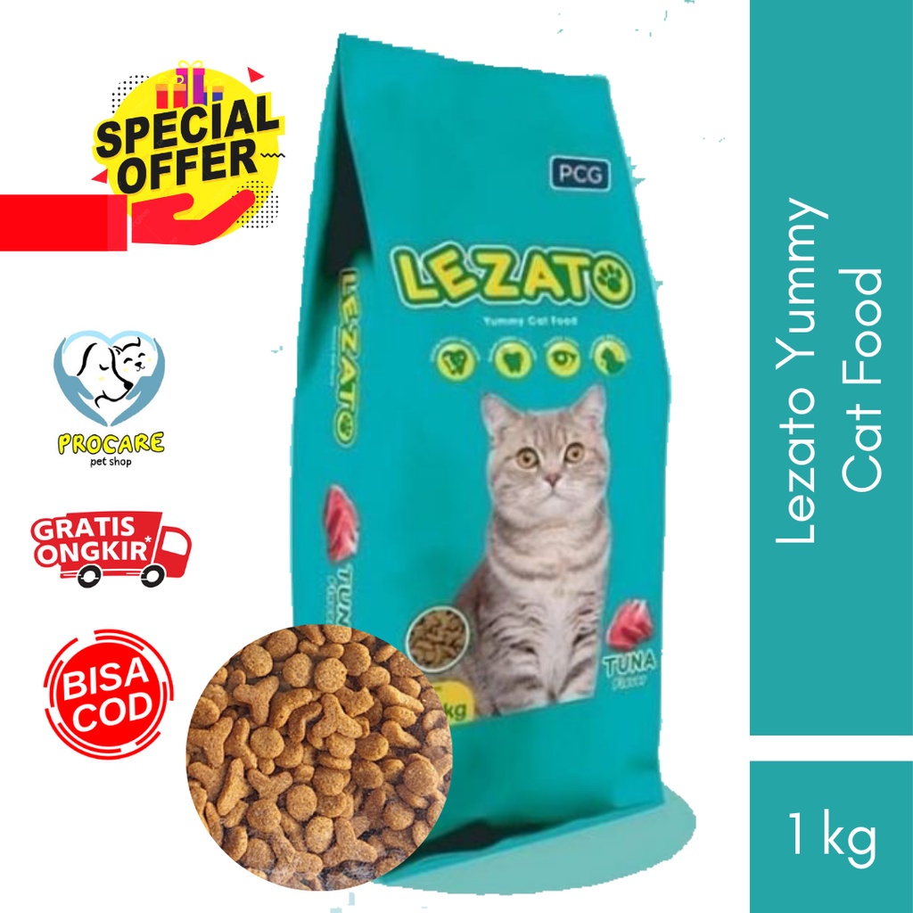 Jual LEZATO Yummy Cat Food Tuna 1 Kg Makanan Kucing Kering 1Kg