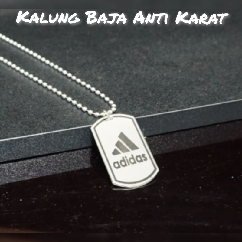 Kalung Baja Plat Logo Sport Tahan Karat