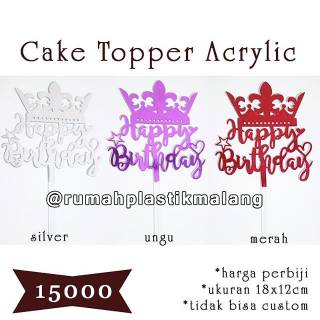 Cake topper acrylic hiasan  tancapan kue  tart  happy 