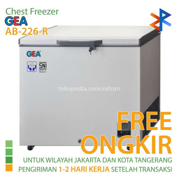 New Chest Freezer GEA AB-226-R / AB226R 220 liter Free Ongkir