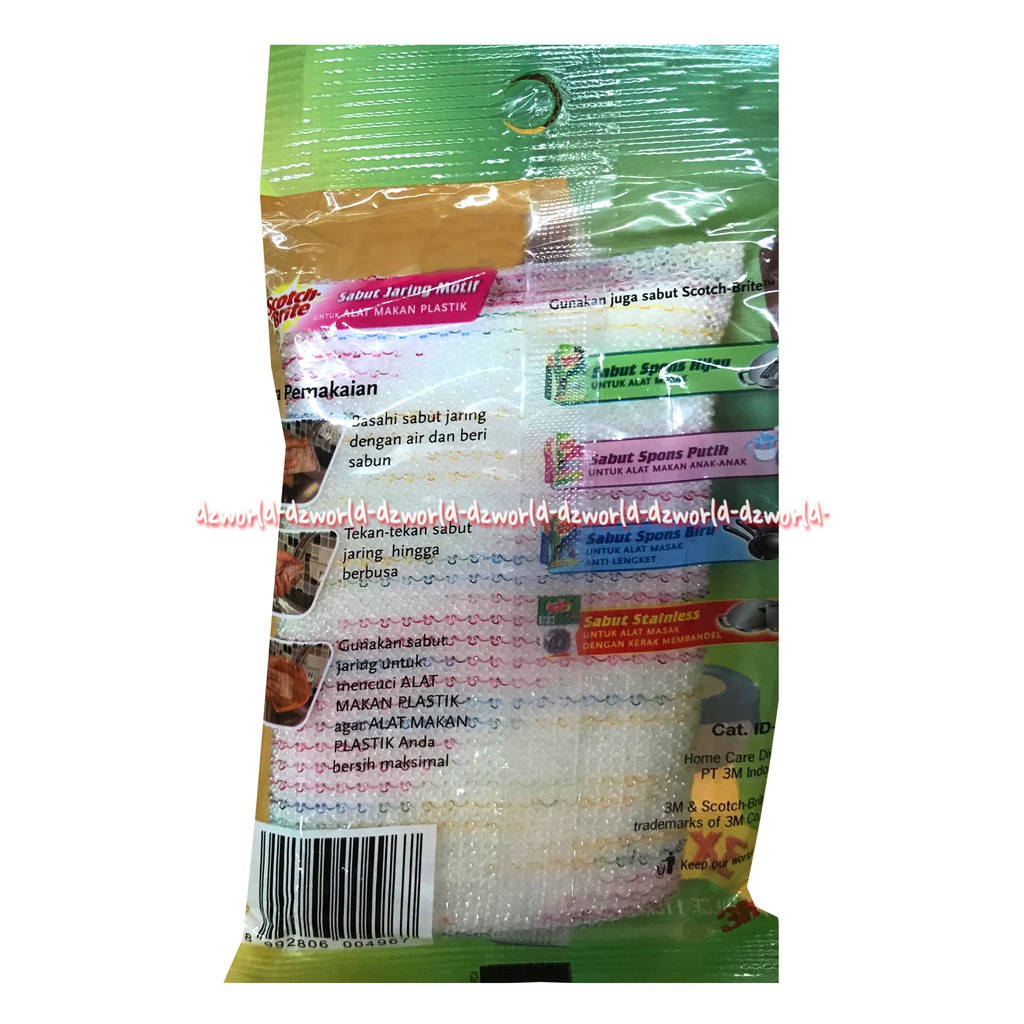 Scotch Brite Sabut Jaring Motif Untuk Alat Makan Plastik