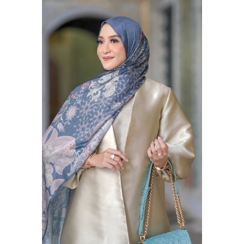 The Topkapi Satin Shawl - Royal Blue