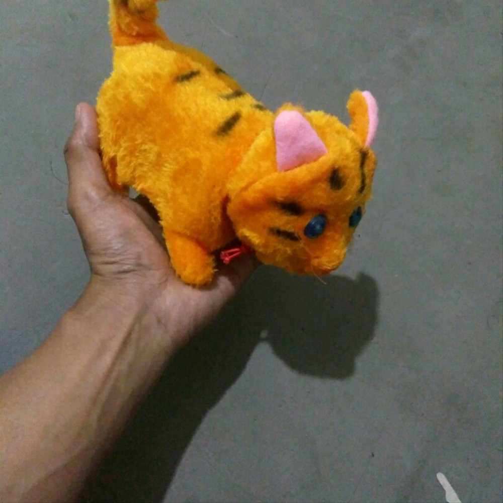 Mainan Boneka Robot Anak Kucing Batrai Lucu Bersuara Berjalan Maju