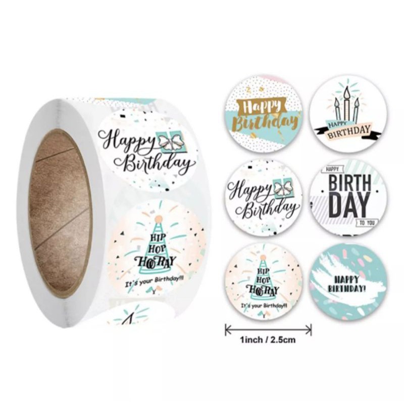 

Sticker Happy Birth Day 100 Pcs Sticker Souvenir Stiker Ulang Tahun