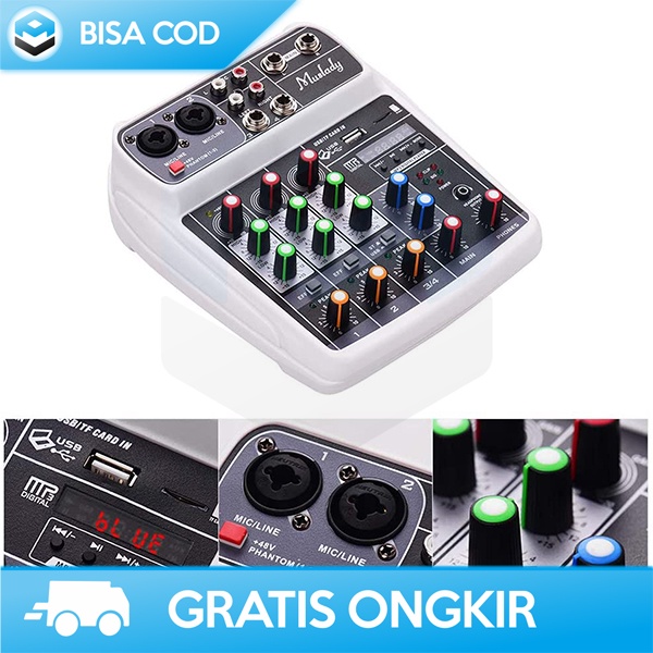 CONSOLE MIXER PROFESSIONAL BY MUSLADY AI-4 PHANTOM POWER 48V 4 CHANNEL