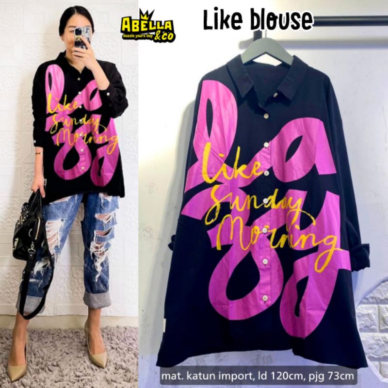 Like Tunik Bahan Katun Import - Tunik Wanita Ukuran XXL LD 122 - Tunik Muslim  - Fahion Wanita - Mod
