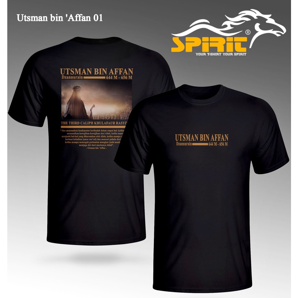Kaos UTSMAN BIN AFFAN Baju Dakwah Santri Muslim Islami Sahabat Nabi DTF
