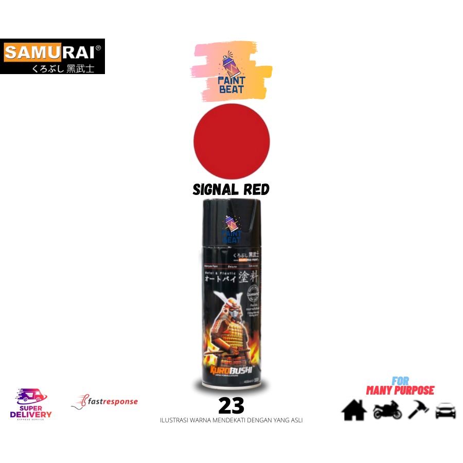 Samurai Paint Signal Red 23 Merah Cat Aerosol / Cat Semprot Samurai No Star