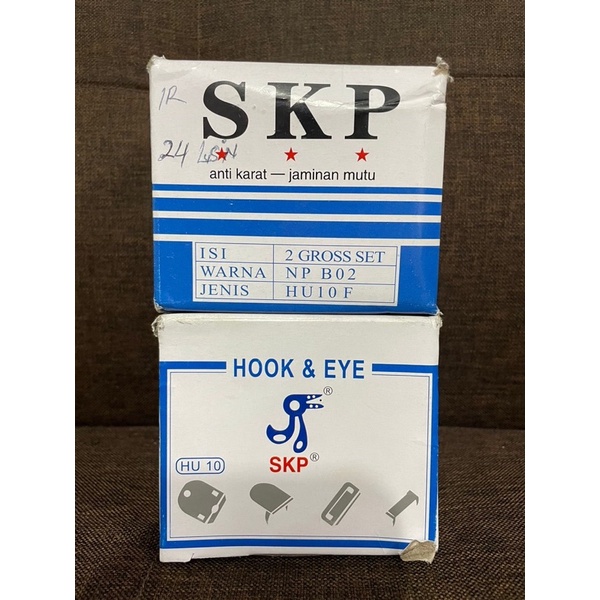 1 Box Isi 24 Lusin Hook &amp; eye skp / 1 Box Isi 24 Lusin Hook and eye skp / Penjepit Rok / Cantelan Baju Pakaian Hook eye anti karat / Cetetan baju pakaian rok celana hook eye anti karat