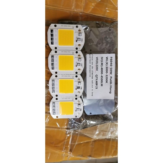 HPL 50W + Pendingin PUTIH / WARM 220 V High Power LED 50 Watt 220V VERY CHIP
