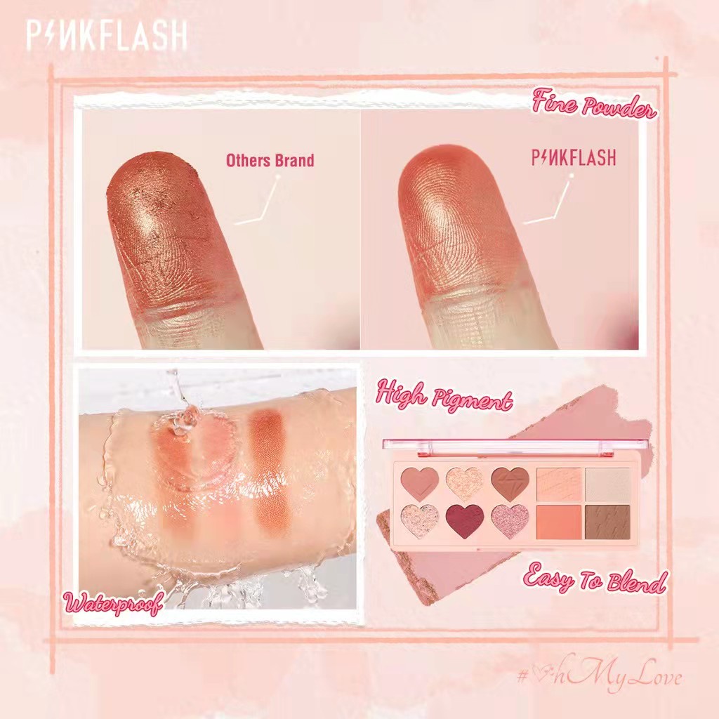 [ORI BPOM] PINKFLASH OhMyLove Multiple Face Palette Eye shadow Blush Highlighter Contour - 3 Colors | Pinkflash Eyeshadow Palette Pinkflash Eyeshadow Pallete Pinkflash Face Pallete Palet | PF-M02