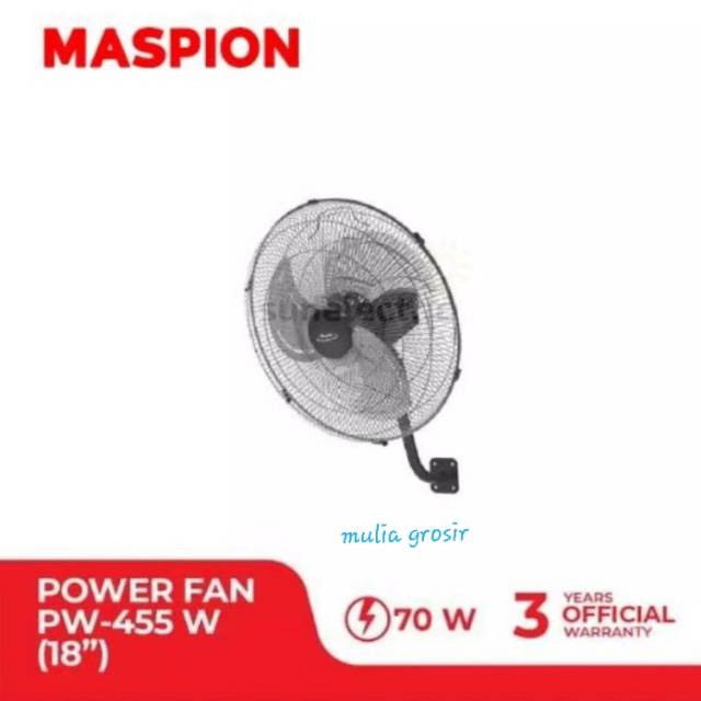 Power Fan Maspion 18&quot; PW 455 / Kipas Angin Besi Maspion 18&quot; / Wall Fan Maspion 18&quot;