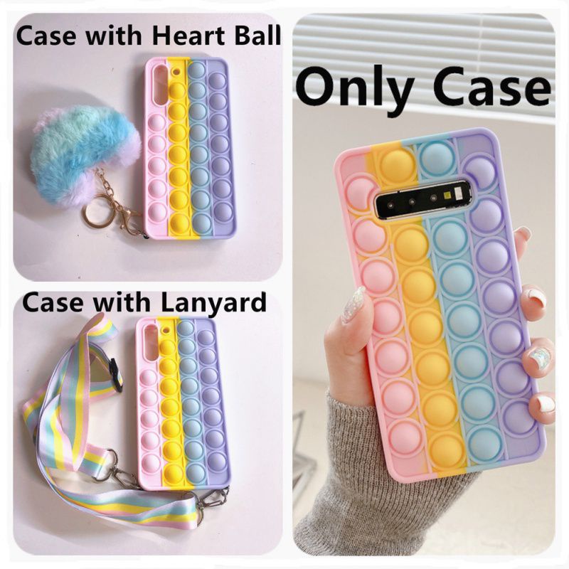 CASE POP IT WITH LANYARD FOR OPPO A54 A55 A53 A7 F9 A5 A9 A3S A5S F1S dll