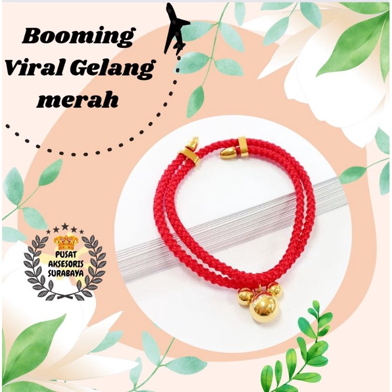 BOOMING VIRAL GELANG TITANIUM WANITA TALI MERAH CANTIK BERKUALITAS