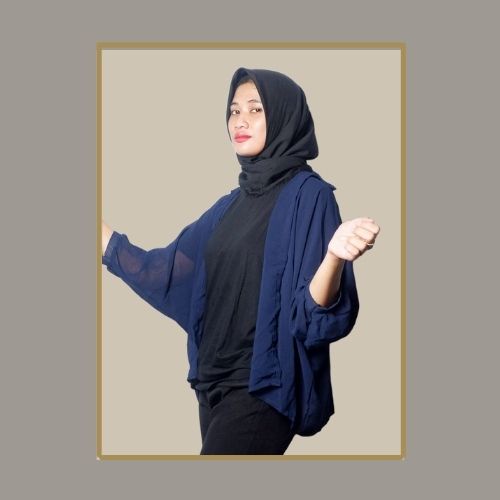 Zava Batwing Basic Outer Atasan Wanita-Zava - Blue Navy