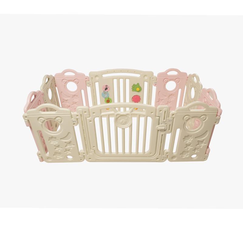 Dimora Fence Pagar Bayi 8 Panel + 1 Play + 1 Door - Play Pink &amp; White